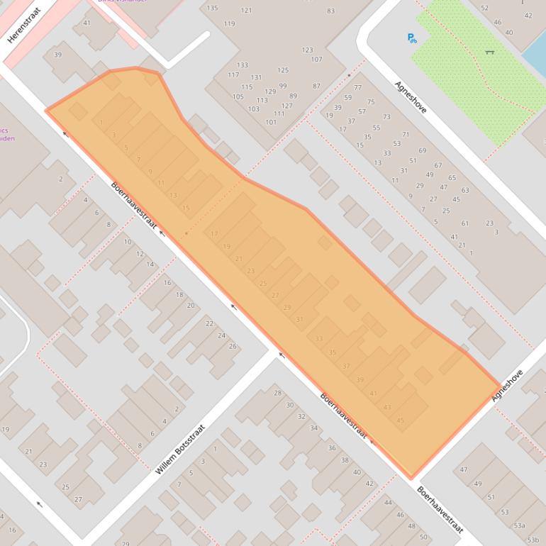 Kaart van postcodegebied 2215ET.