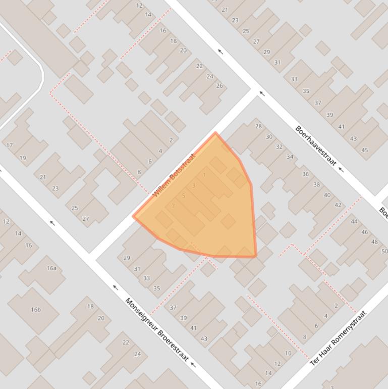 Kaart van postcodegebied 2215GA.