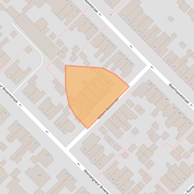 Kaart van postcodegebied 2215GB.