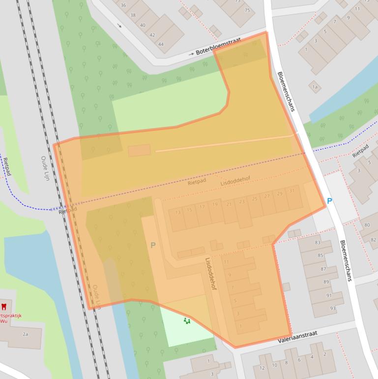 Kaart van postcodegebied 2215GL.