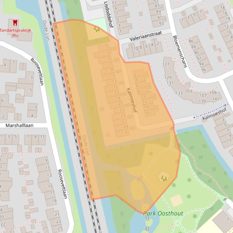 Kaart van postcodegebied 2215GN.