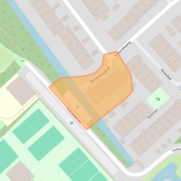 Kaart van postcodegebied 2215GS.