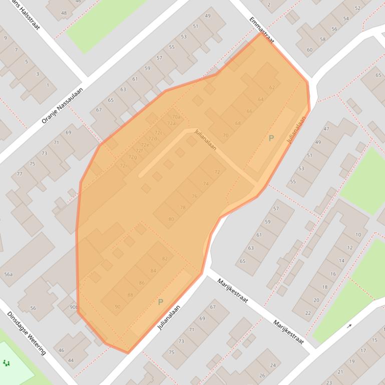 Kaart van postcodegebied 2215HE.