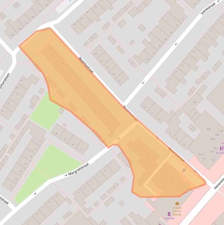 Kaart van postcodegebied 2215HN.