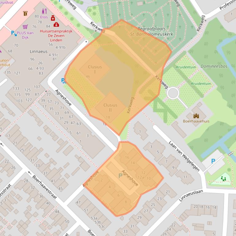 Kaart van postcodegebied 2215HT.