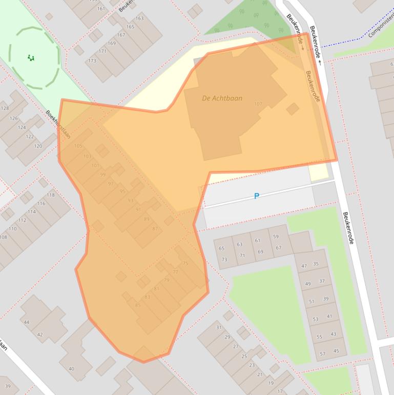 Kaart van postcodegebied 2215JC.