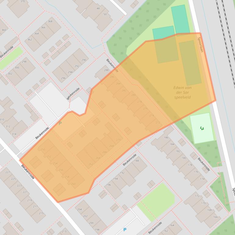 Kaart van postcodegebied 2215JR.