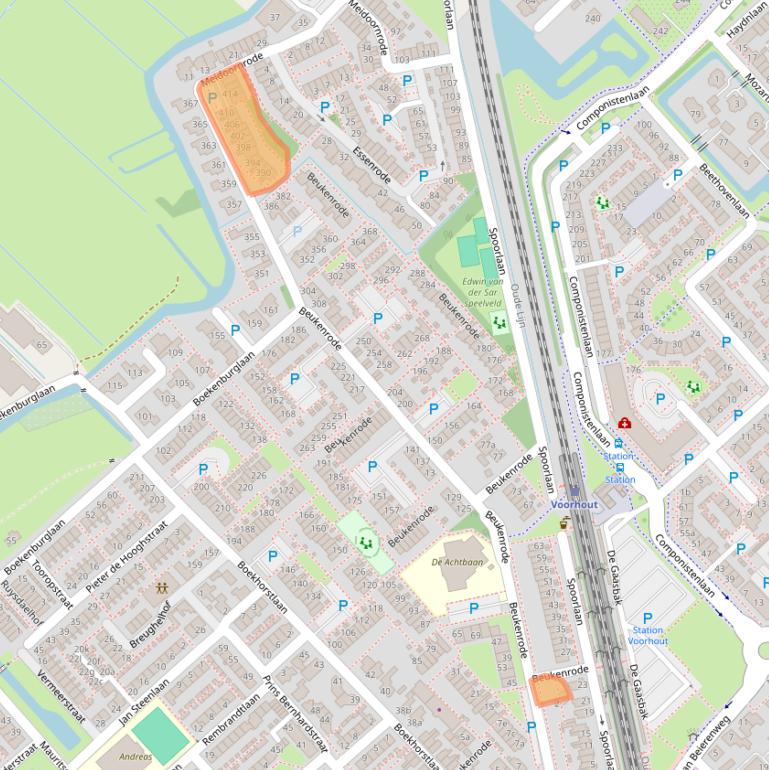 Kaart van postcodegebied 2215JV.