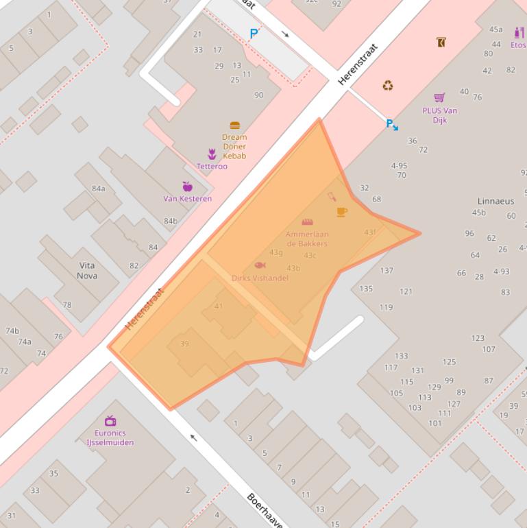 Kaart van postcodegebied 2215KC.