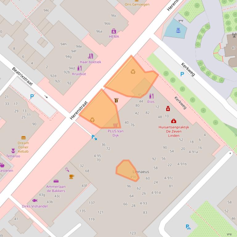 Kaart van postcodegebied 2215KD.