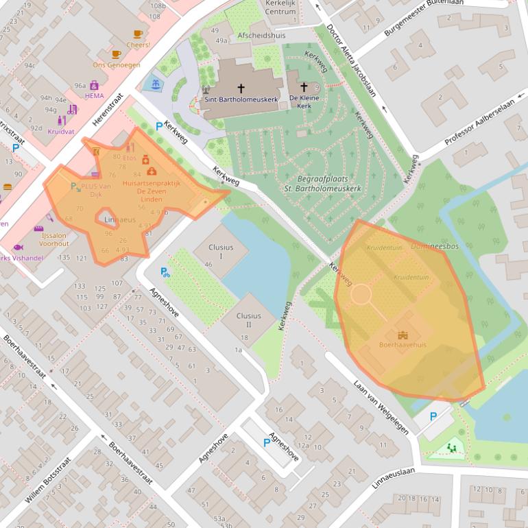 Kaart van postcodegebied 2215KM.