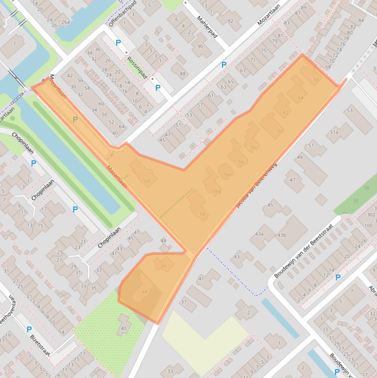 Kaart van postcodegebied 2215LA.