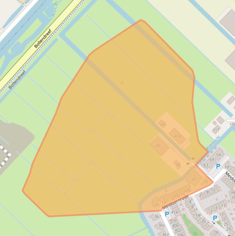 Kaart van postcodegebied 2215LG.