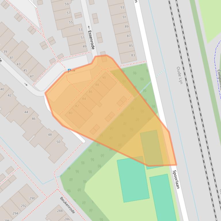 Kaart van postcodegebied 2215LN.