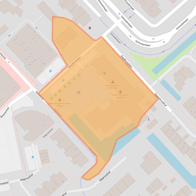 Kaart van postcodegebied 2215MA.