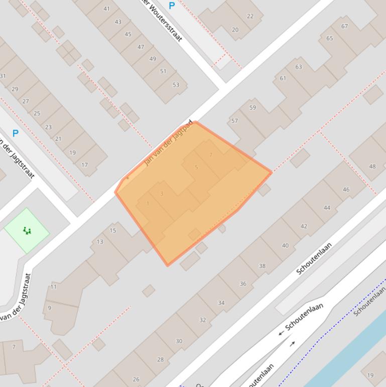 Kaart van postcodegebied 2215MD.