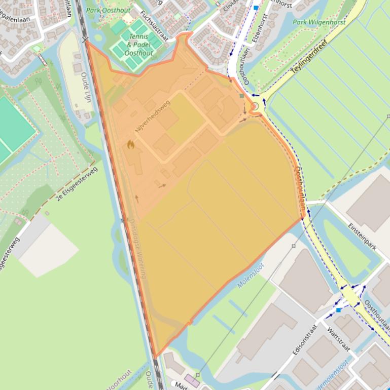 Kaart van postcodegebied 2215MH.