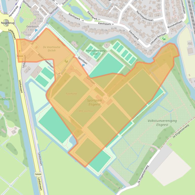 Kaart van postcodegebied 2215NA.