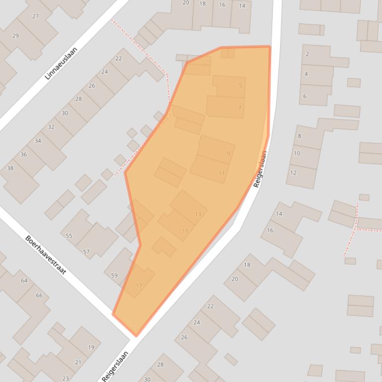 Kaart van postcodegebied 2215NL.