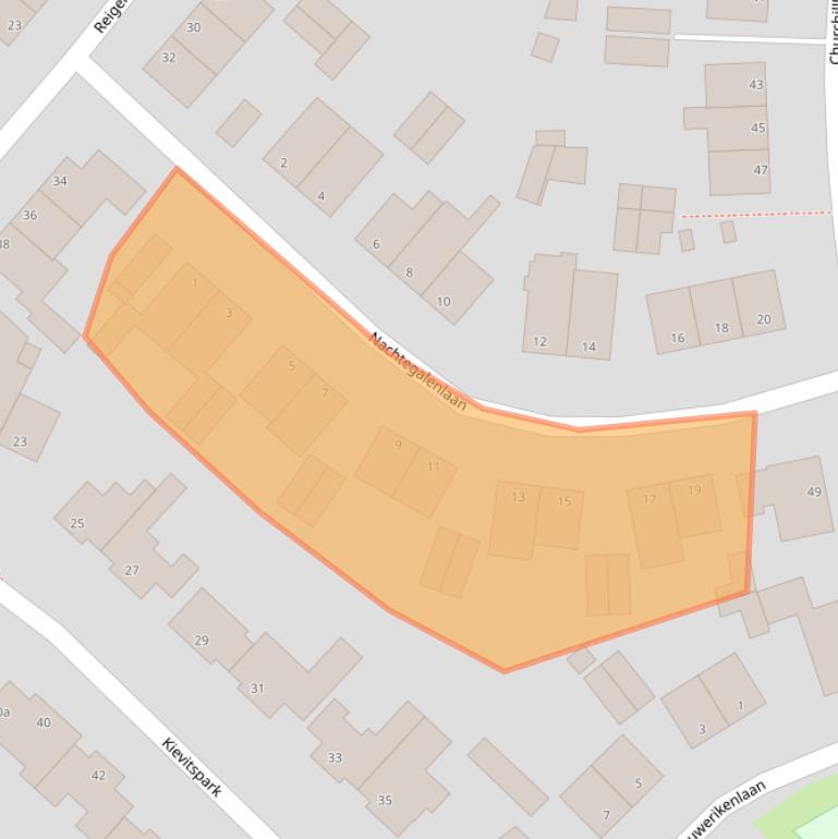 Kaart van postcodegebied 2215NP.