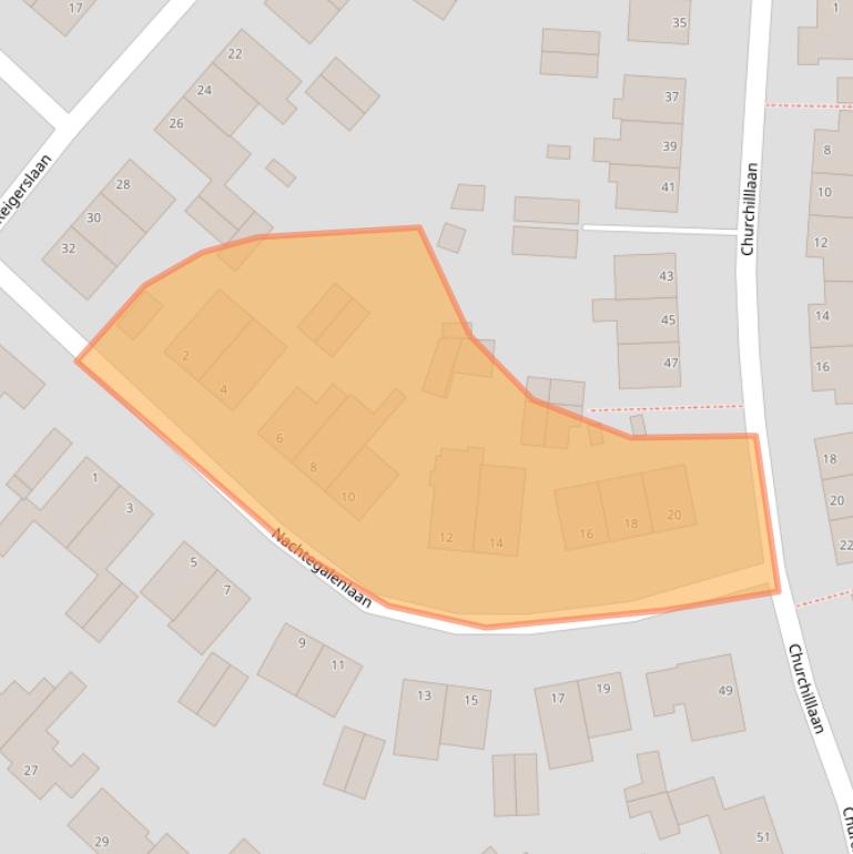 Kaart van postcodegebied 2215NR.