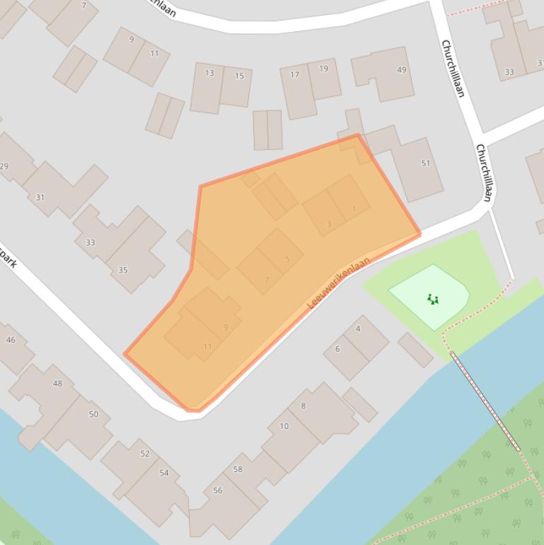 Kaart van postcodegebied 2215NS.