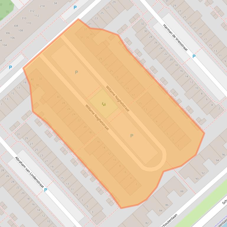 Kaart van postcodegebied 2215PP.