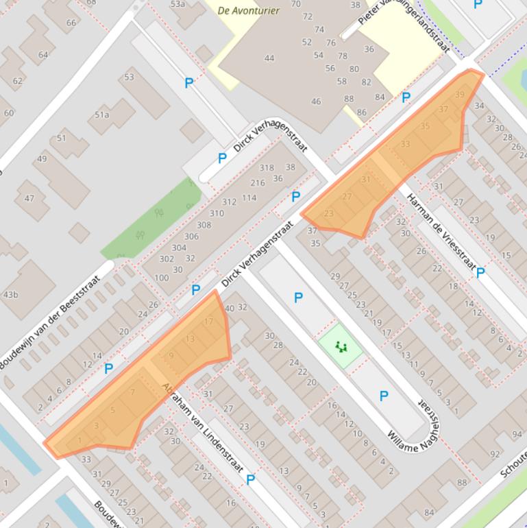 Kaart van postcodegebied 2215PS.