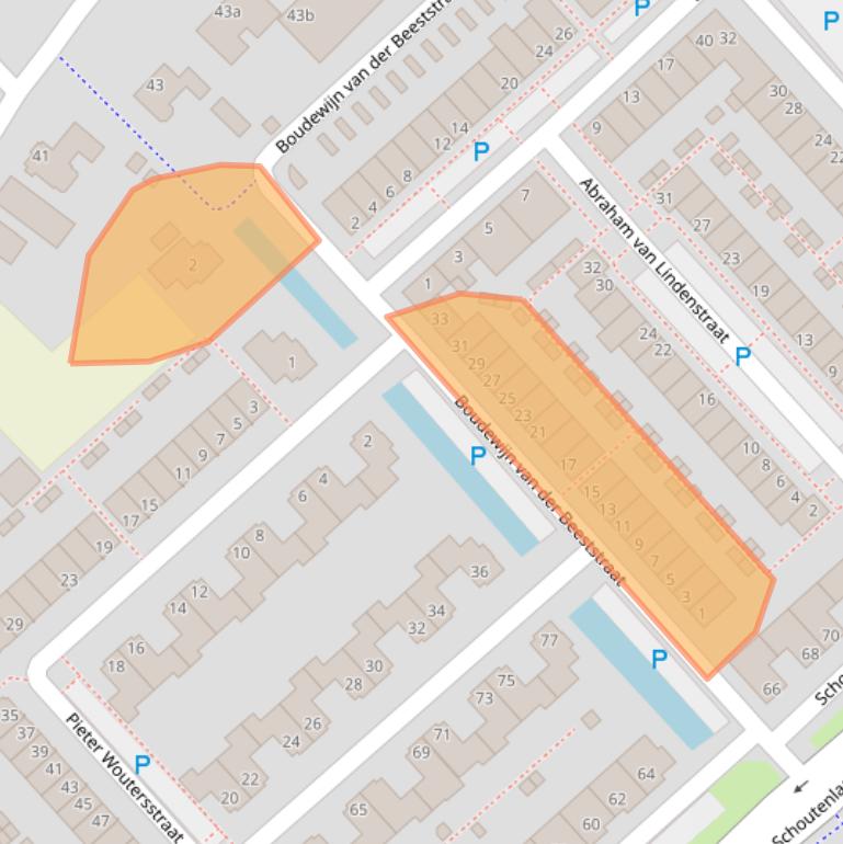Kaart van postcodegebied 2215PV.