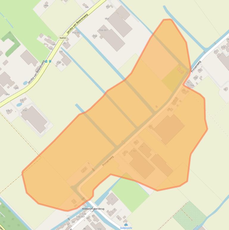 Kaart van postcodegebied 2215RN.