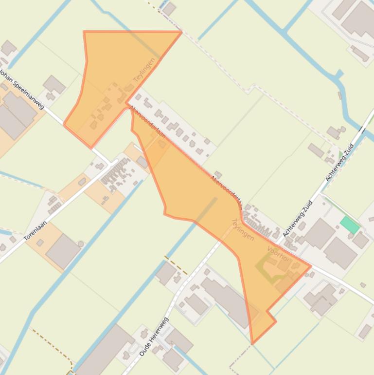 Kaart van postcodegebied 2215SC.