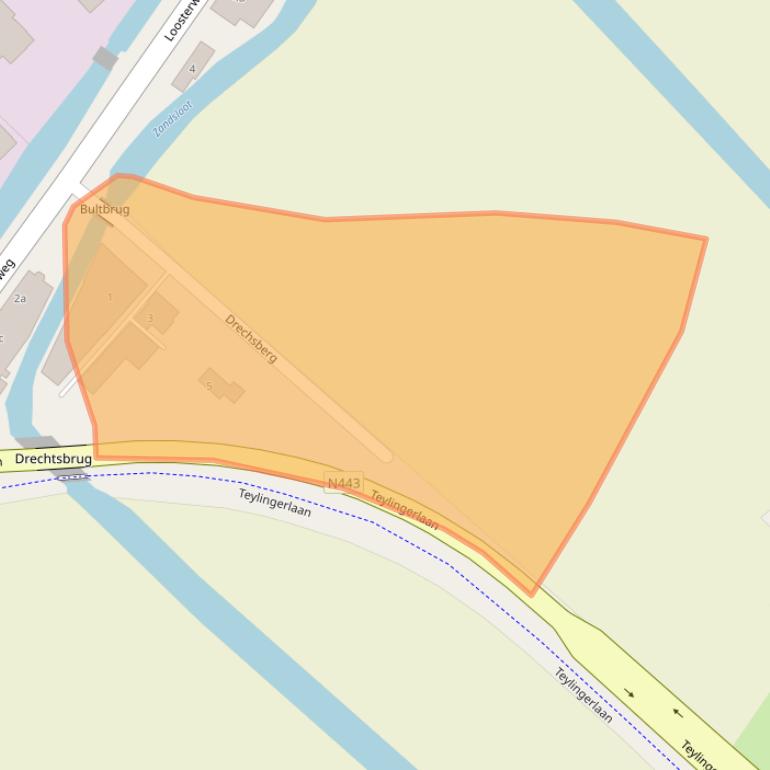 Kaart van postcodegebied 2215SE.