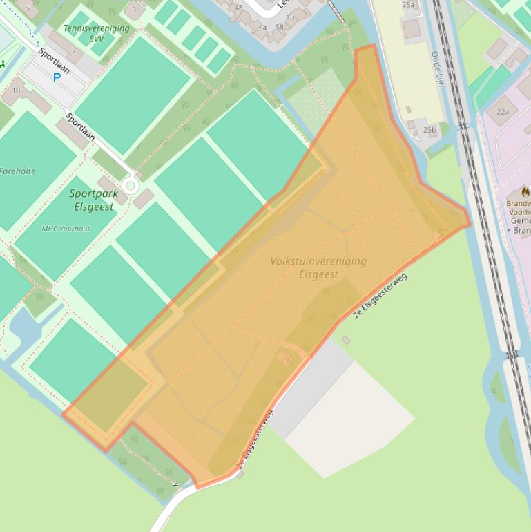 Kaart van postcodegebied 2215SV.