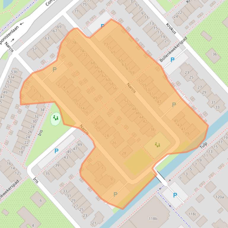 Kaart van postcodegebied 2215SX.