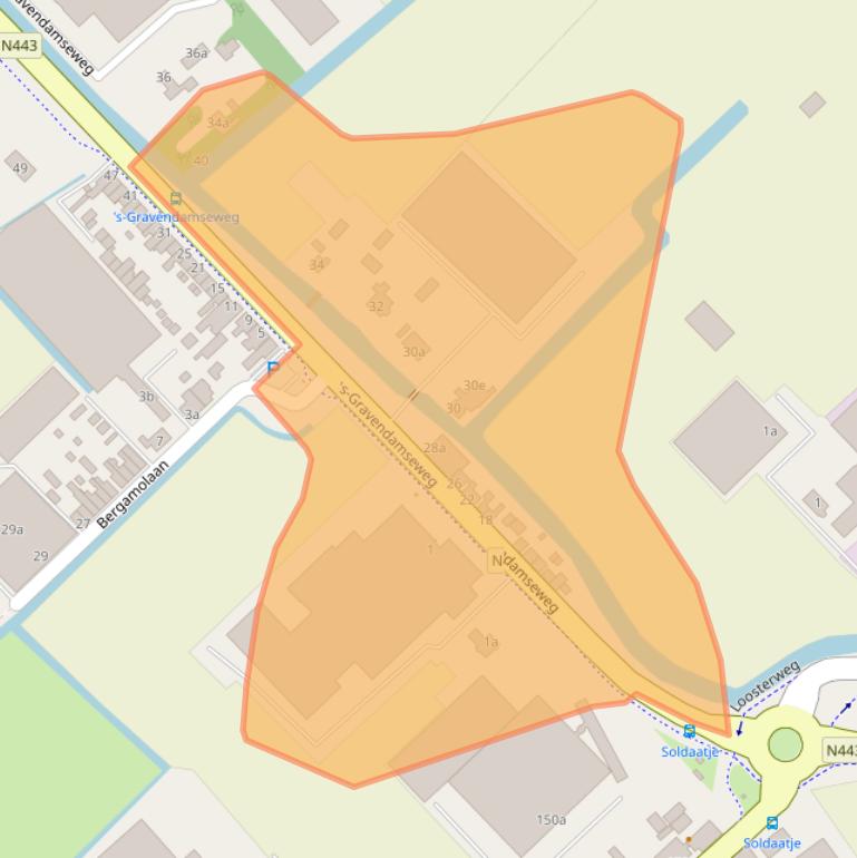 Kaart van postcodegebied 2215TA.