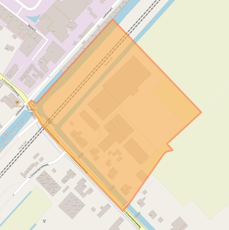 Kaart van postcodegebied 2215TE.