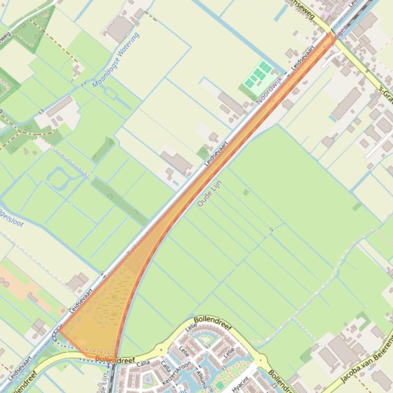 Kaart van postcodegebied 2215TJ.