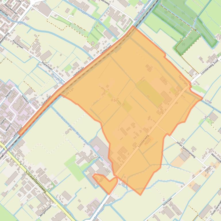 Kaart van postcodegebied 2215TM.