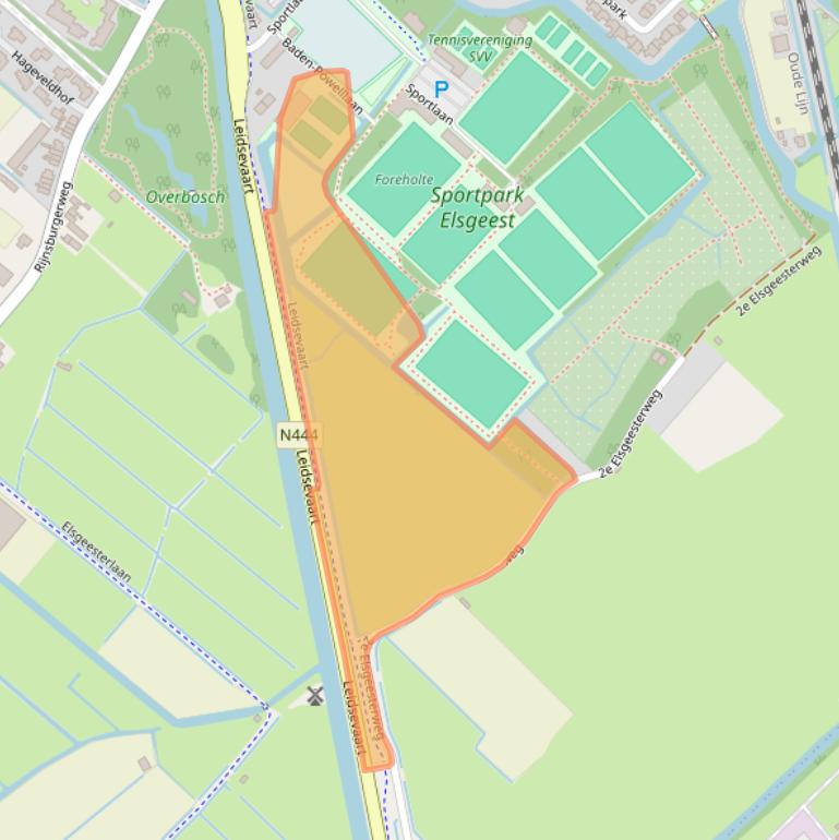 Kaart van postcodegebied 2215TN.