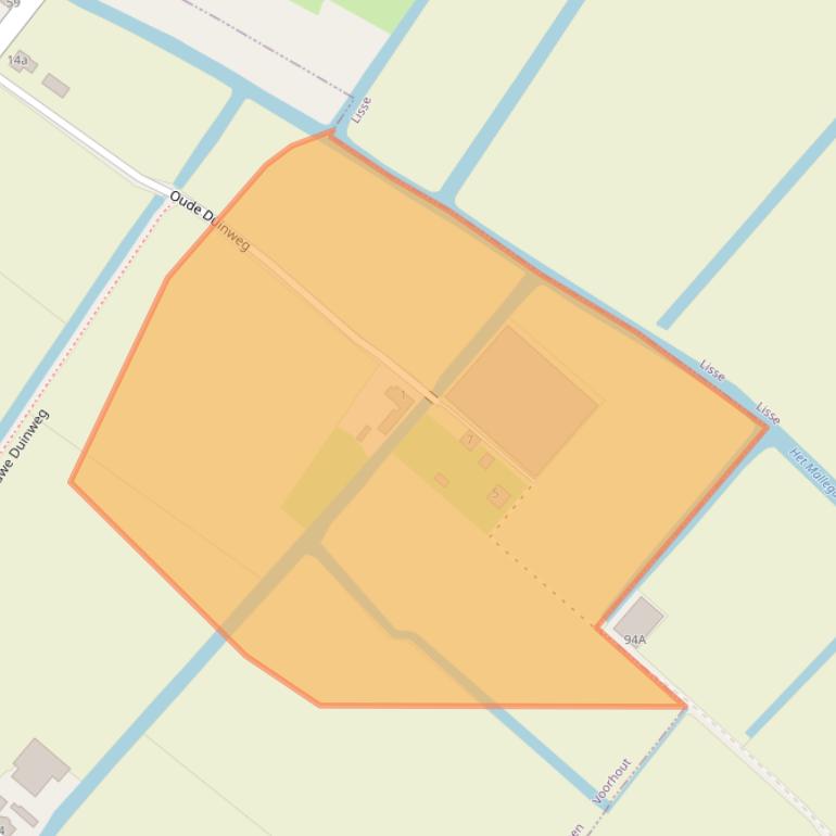 Kaart van postcodegebied 2215TP.