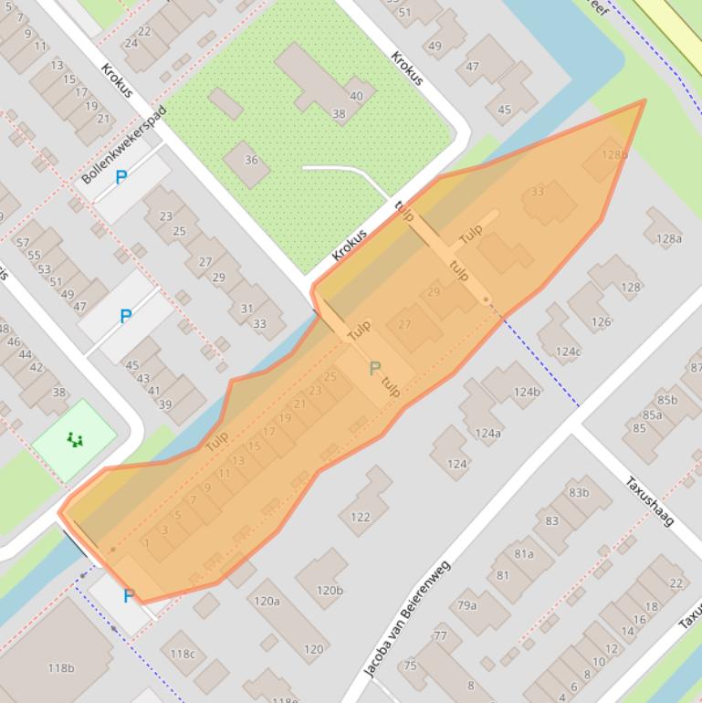 Kaart van postcodegebied 2215TX.