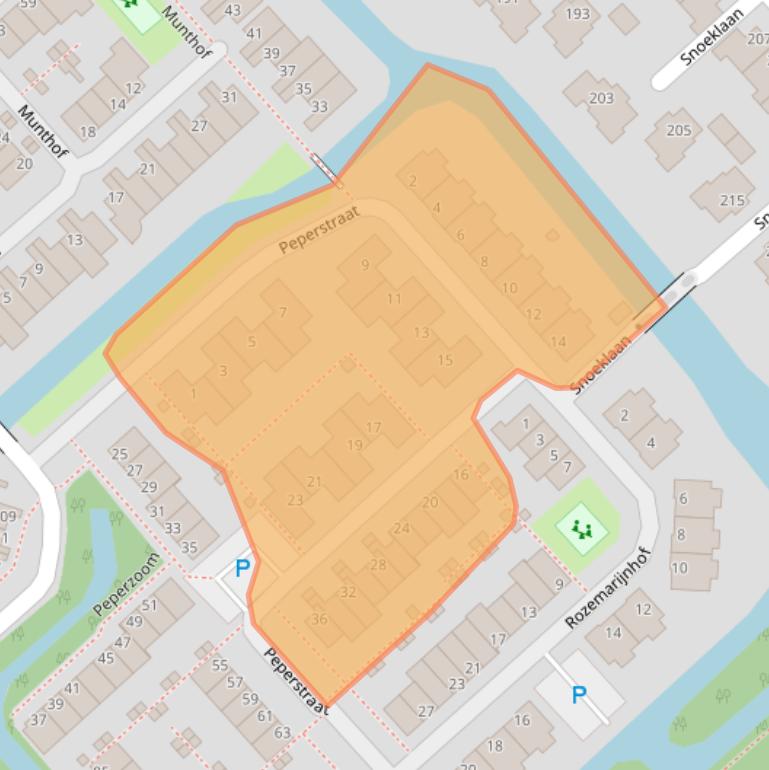 Kaart van postcodegebied 2215VH.