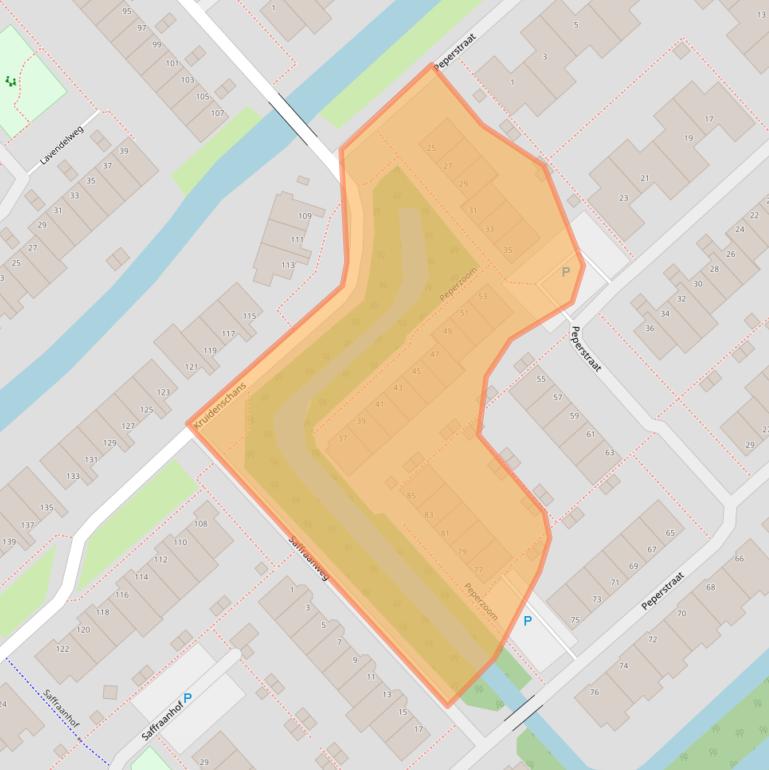 Kaart van postcodegebied 2215VK.