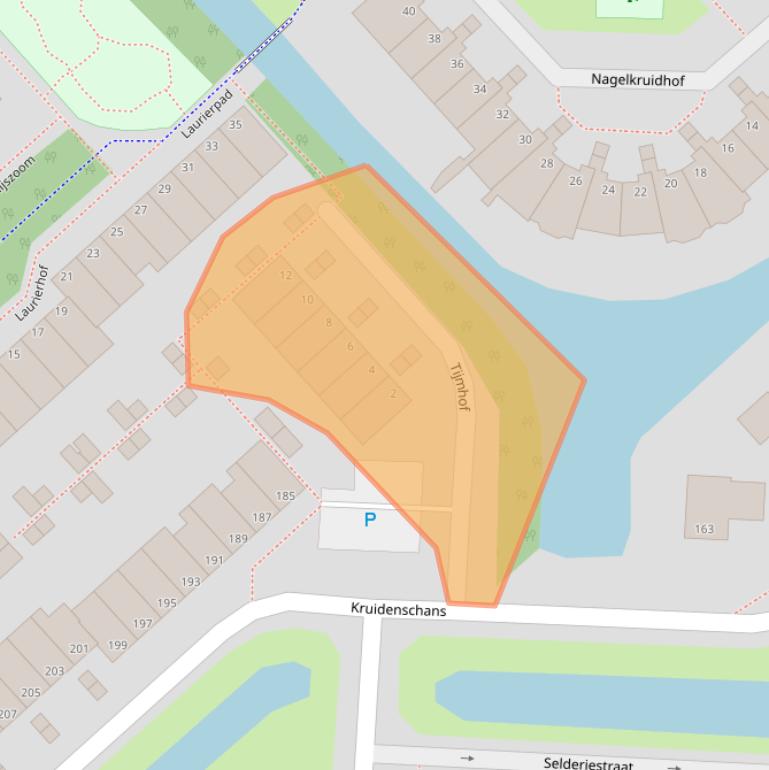 Kaart van postcodegebied 2215VR.