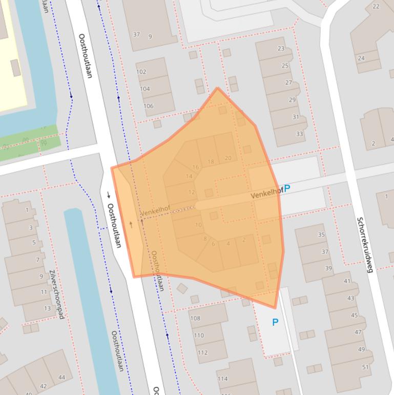 Kaart van postcodegebied 2215WH.