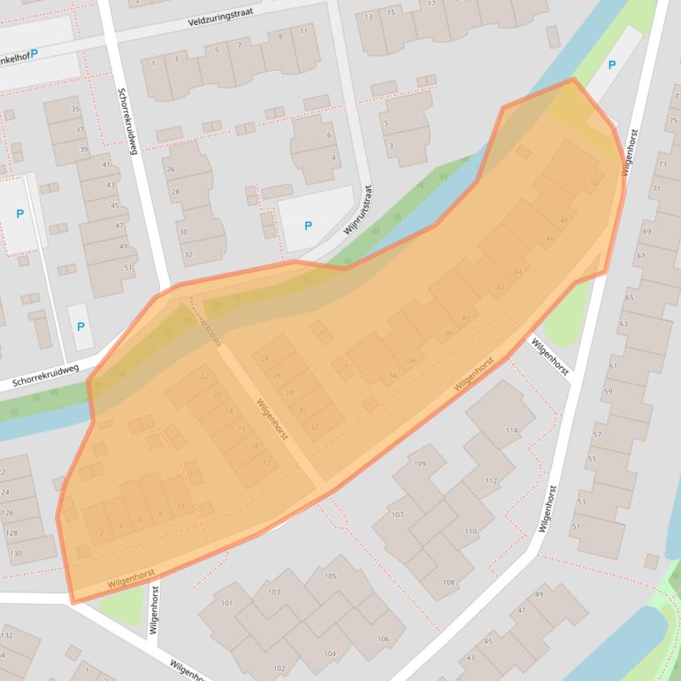 Kaart van postcodegebied 2215WV.