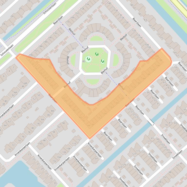 Kaart van postcodegebied 2215XL.