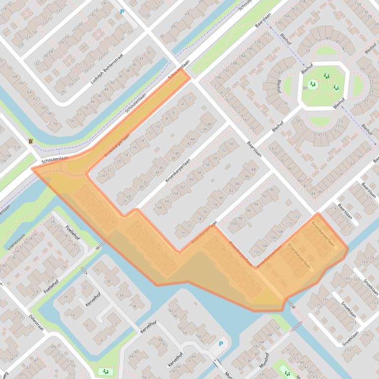 Kaart van postcodegebied 2215XN.