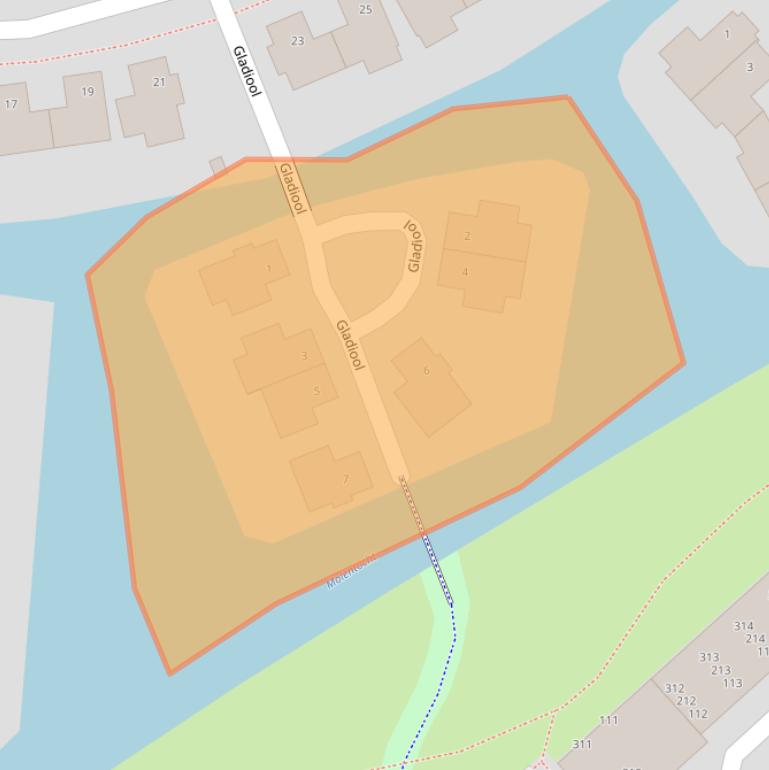 Kaart van postcodegebied 2215ZA.