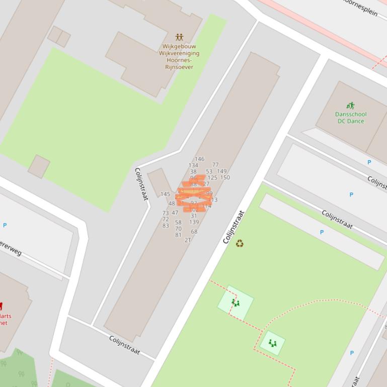 Kaart van postcodegebied 2221AD.